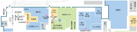 尾道総合病院・フロアーマップ